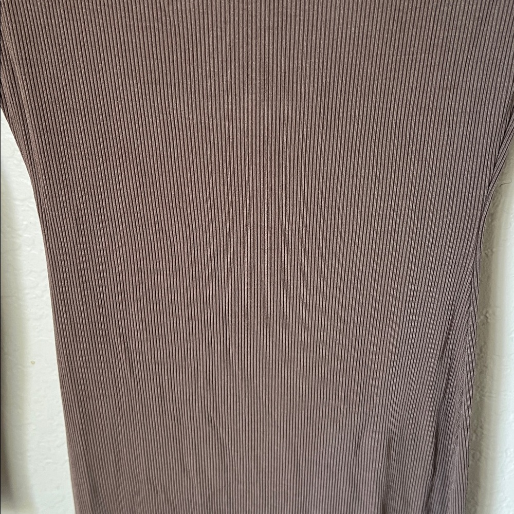 Skims brown ribbed square neck lounge maxi dress - Picture 4 of 8